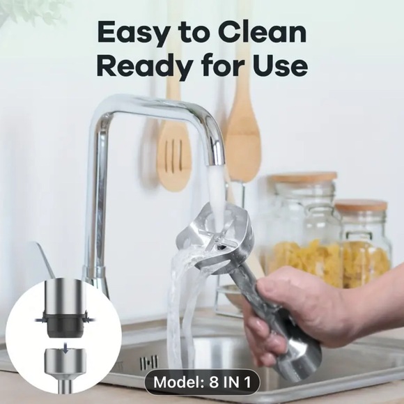 8-in-1 Silver immersion Blender Set - Picture 5 of 6